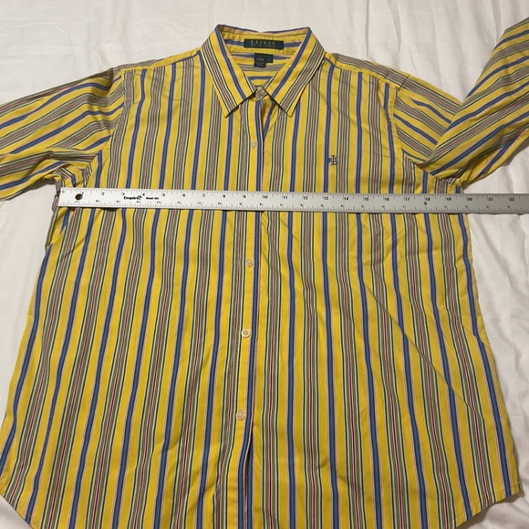 Ralph Lauren VTG Multi Colored Button-down 3/4 Sleeve Size L, Cotton Light EC - Picture 7 of 10